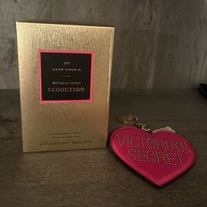 Victoria's Secret Limited Edition Candle with Pink Heart Keychain
